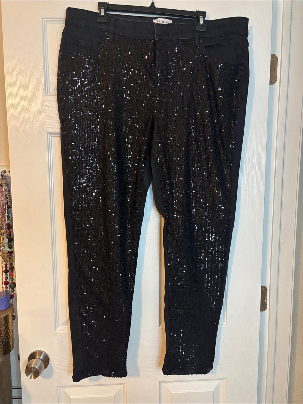 Lane Bryant Black Sequin Front Boyfriend Jeans- Holiday-Size 16W